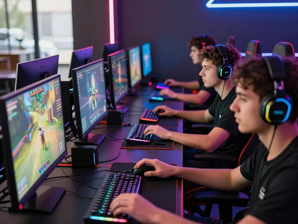 Players engaged in competitive online gaming session, showcasing sunwin.win digital entertainment excitement.