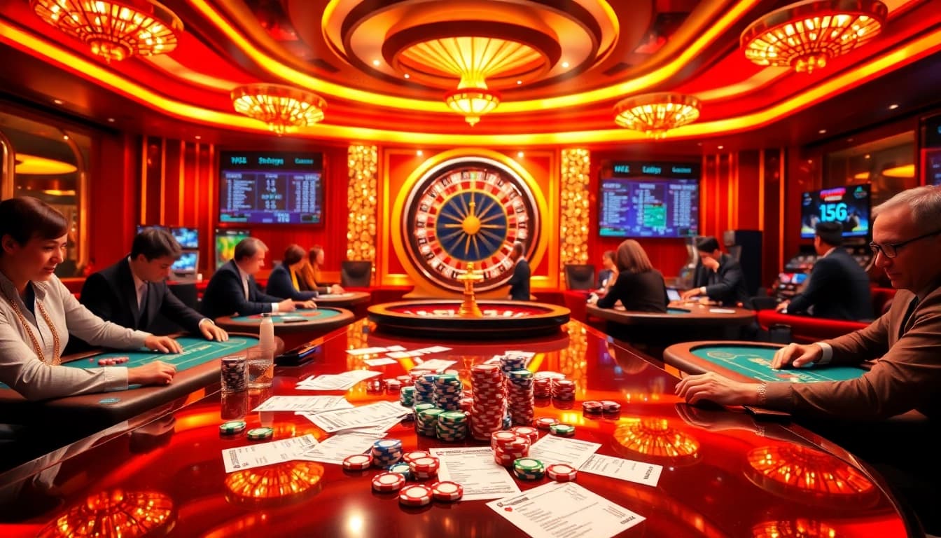 Experience the thrill of gaming at 8DAY with vibrant casino tables and exciting betting activities.