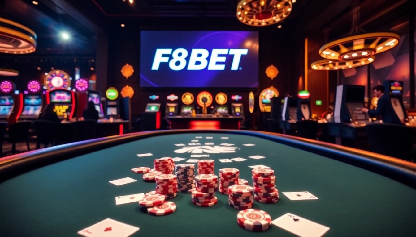 Experience thrilling poker games at F8BET with luxurious ambiance and high-stakes action.
