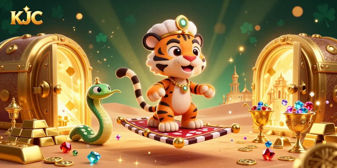 Experience KJC's thrilling casino adventure with a vibrant sultan, magic lamp, and treasure galore.