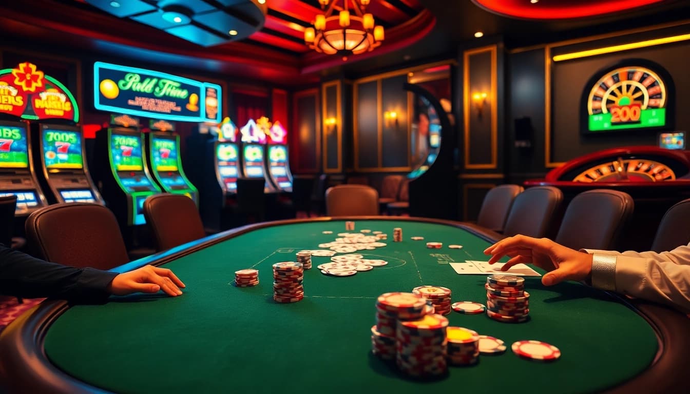 Engagement with the bdtk1 app showcased at an upscale casino with poker and slots.