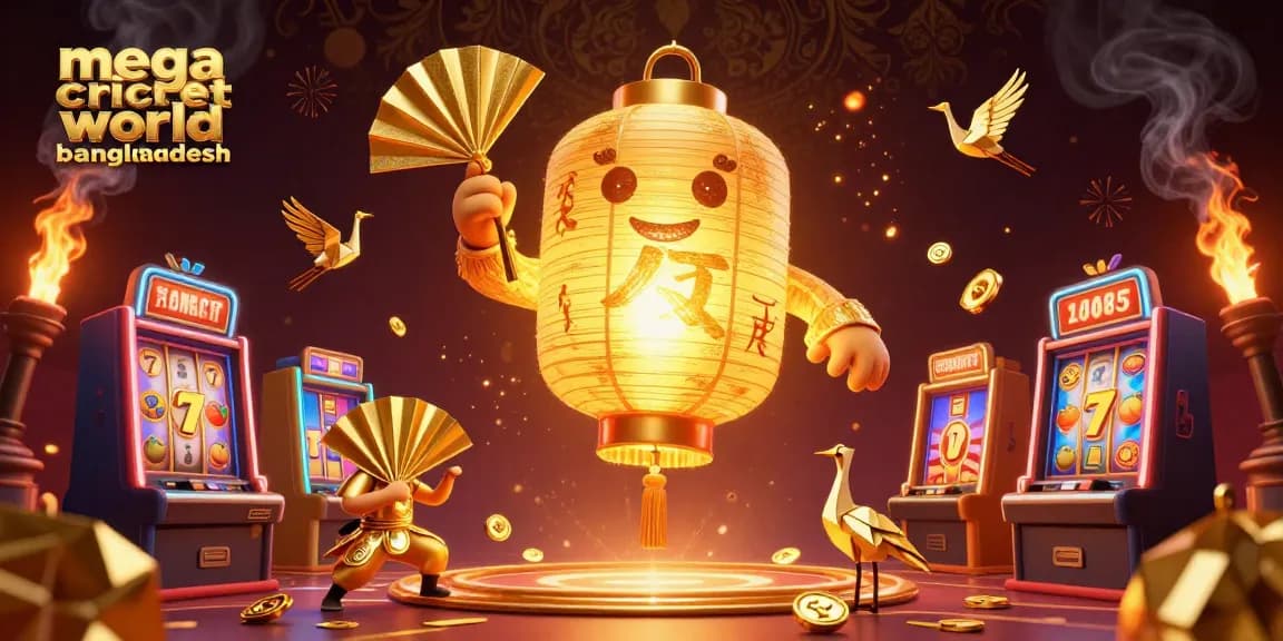 Mega Cricket World Bangladesh offers exciting casino gameplay featuring vibrant slot machines, dazzling characters, and lucky symbols.