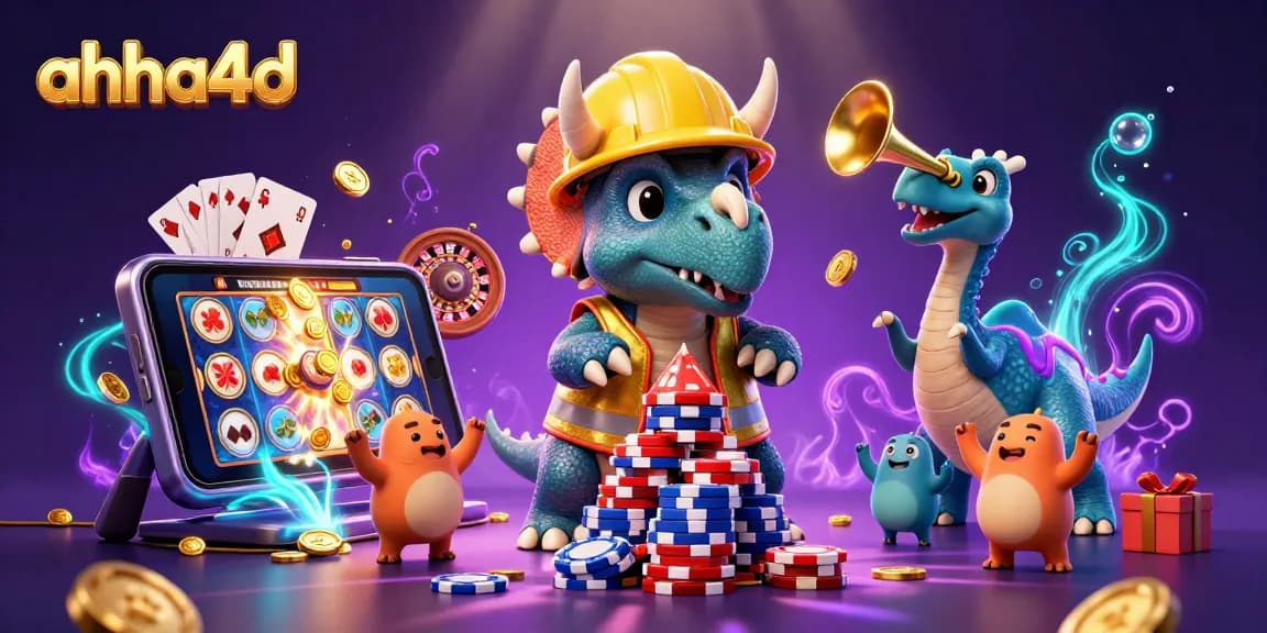 Permainan togel online di ahha4d dengan triceratops dan detail kasino yang menarik.