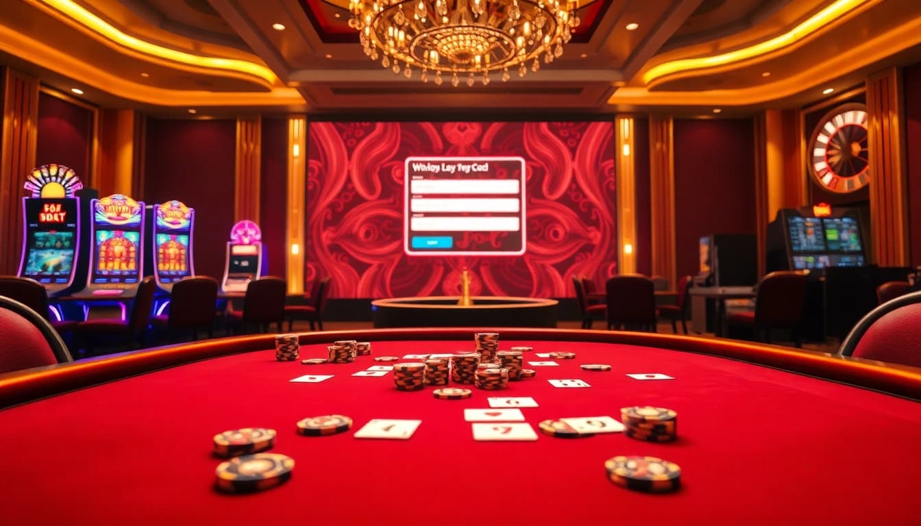 Engaging scene of Đăng Nhập F8BET showcasing luxury poker gaming with poker chips and cards.