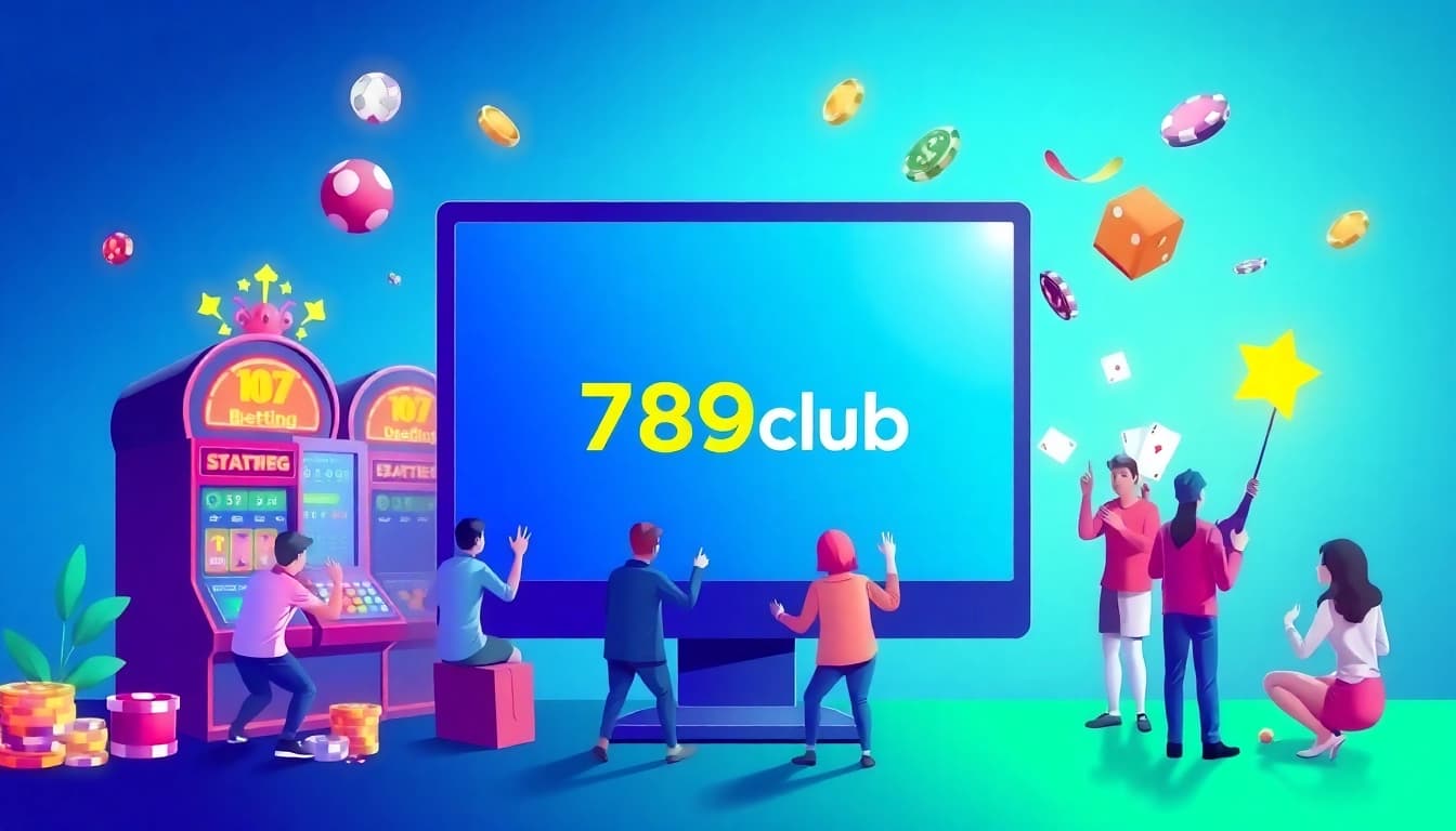 Exciting gaming scene showcasing 789club, illustrating vibrant online gambling activities.