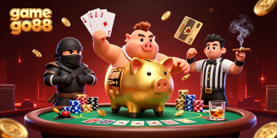 Engage in thrilling action with game go88 as cartoon characters bring a lively casino scene to life.