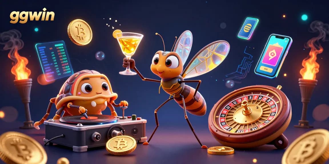 Experience thrilling gameplay at ggwin with a dazzling casino and crypto-themed scene.