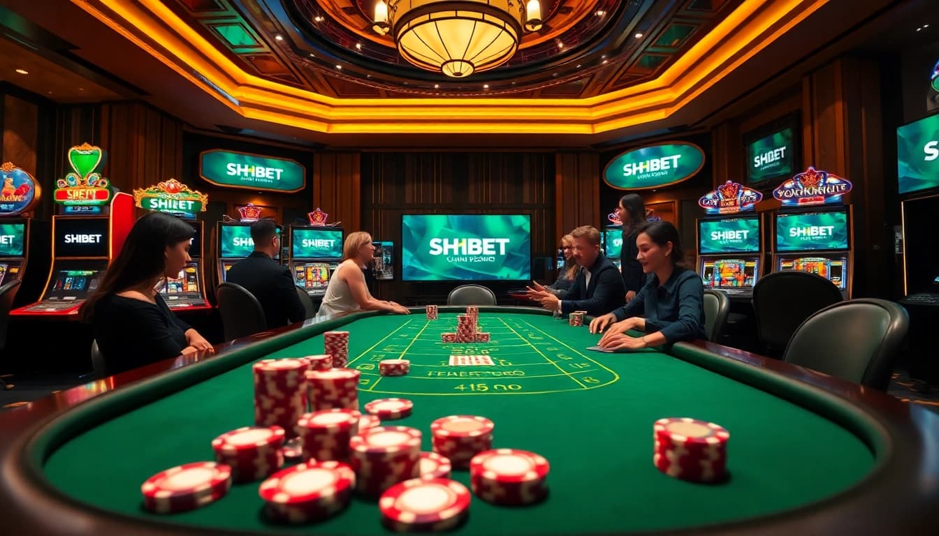 SHBET showcases a vibrant casino scene with engaging players and exciting games.