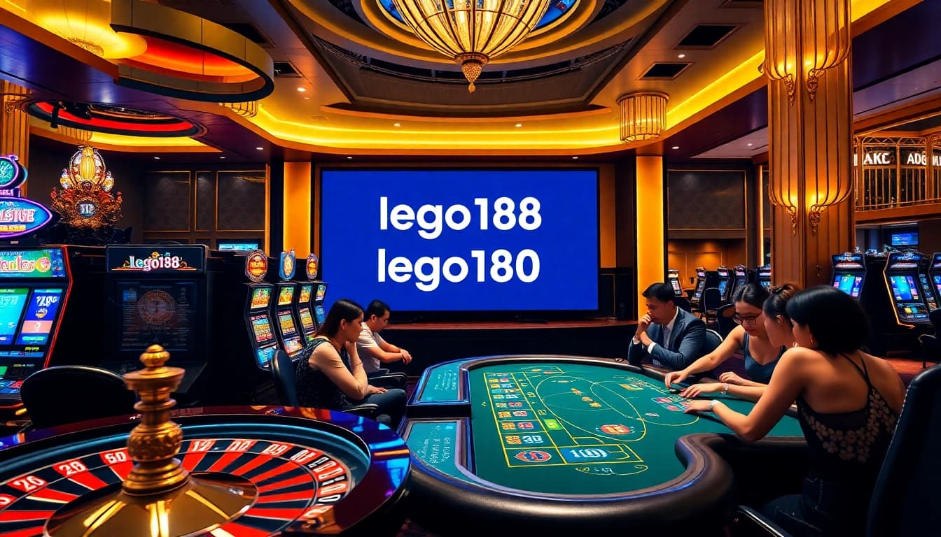 Experience the excitement of gambling at LEGO138 with vibrant slot machines and attentive players.