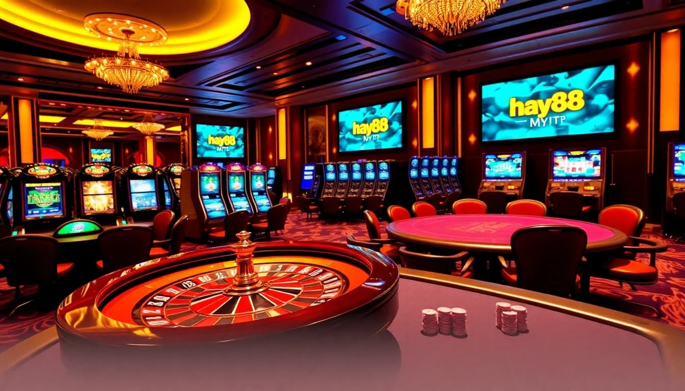 Experience the thrill of winning at https://hay88.my/ with vibrant poker tables and luxurious casino ambiance.