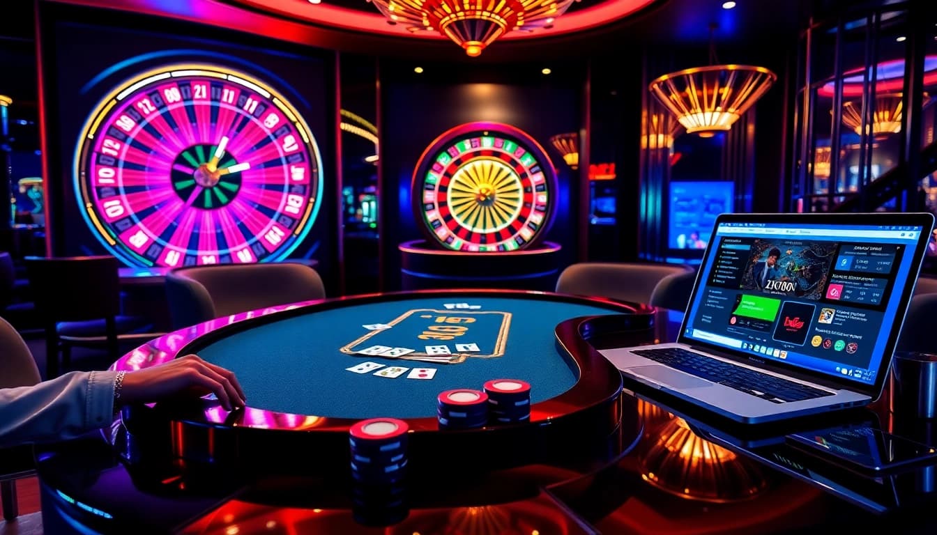 Experience the excitement of poker at https://xin88ac.app/ with our dynamic casino scene showcasing vibrant gaming elements.