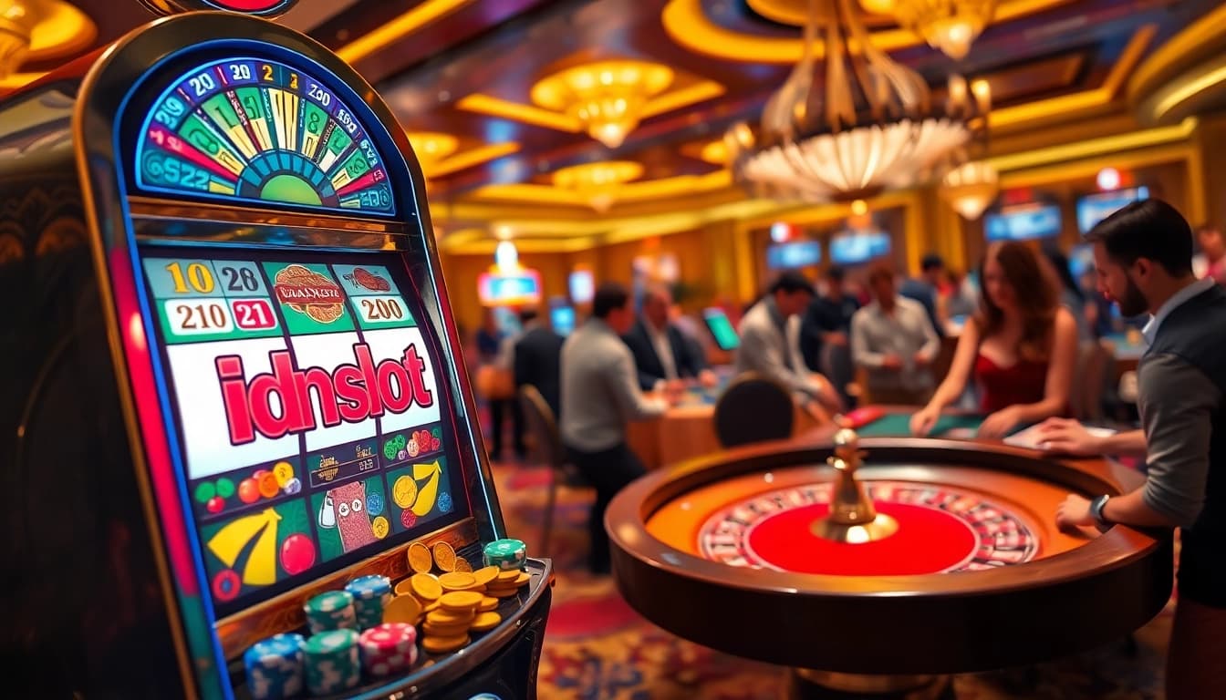 Experience the thrill of idnslot with vibrant games and high-stakes excitement in a luxurious casino setting.