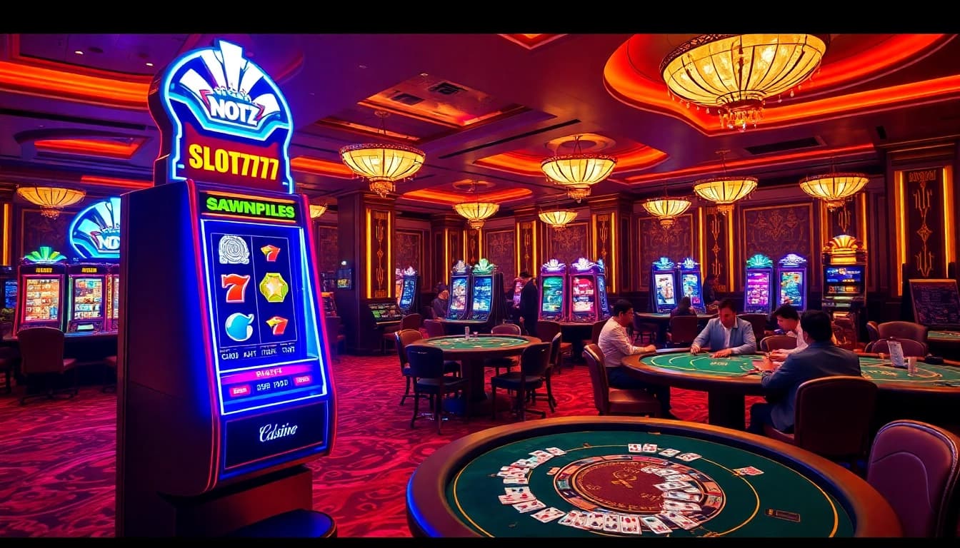 Memainkan mesin slot777 yang menarik dalam suasana kasino yang hidup
