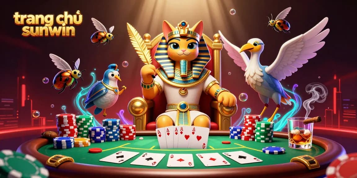 Immerse in the vibrant world of trang chủ sunwin, where an Egyptian pharaoh cat rules the casino scene with poker excitement and dynamic elements.