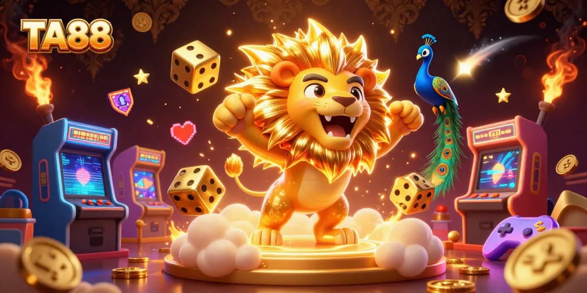 Experience the thrill at TA88 with golden dice amidst a casino gaming explosion.