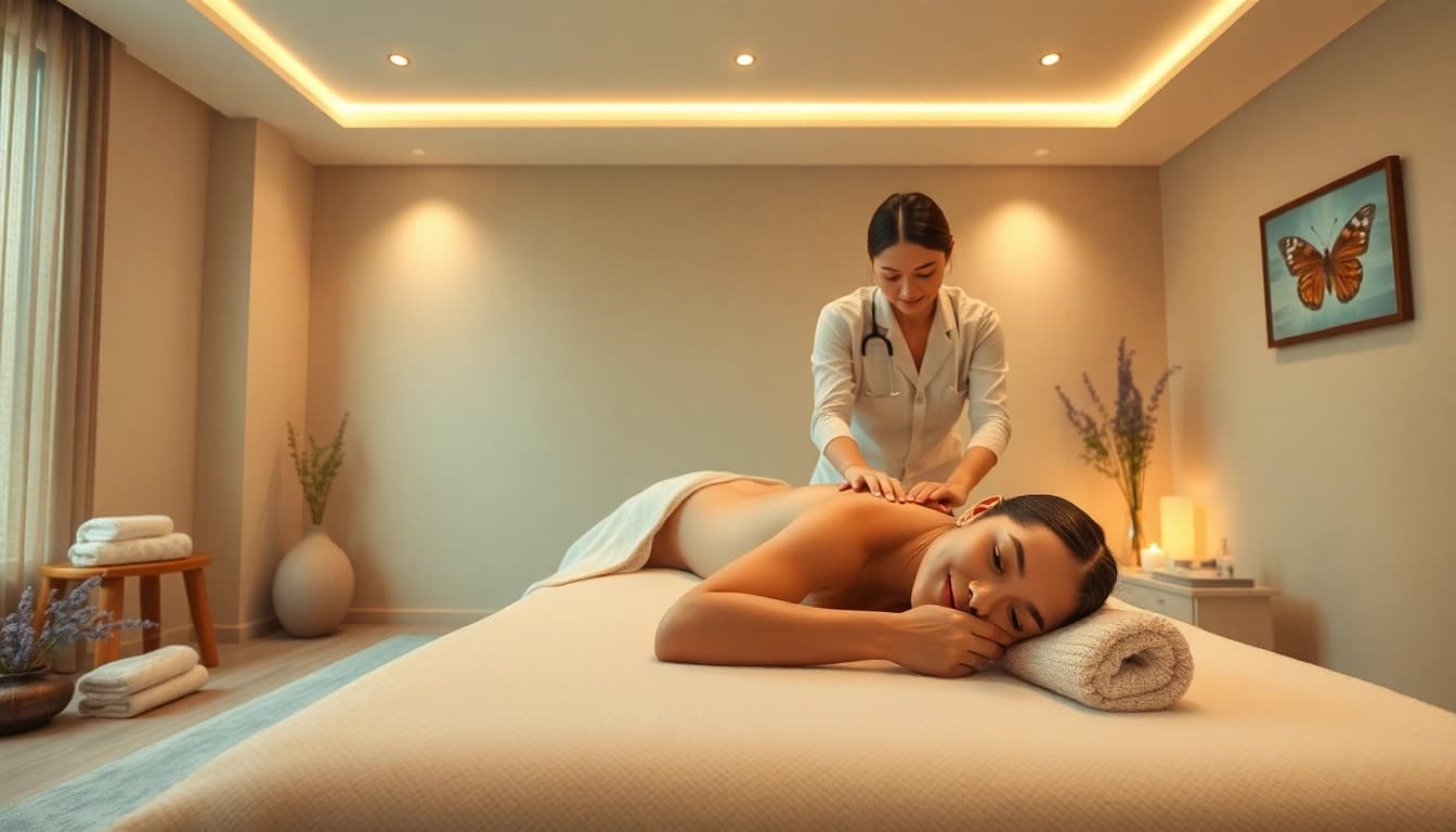 Experience the relaxation of 동탄출장마사지 in a tranquil room setting with professional service.