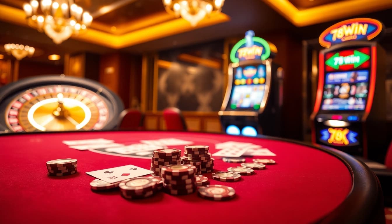 Experience the thrill of winning at 78WIN in a luxurious casino environment.