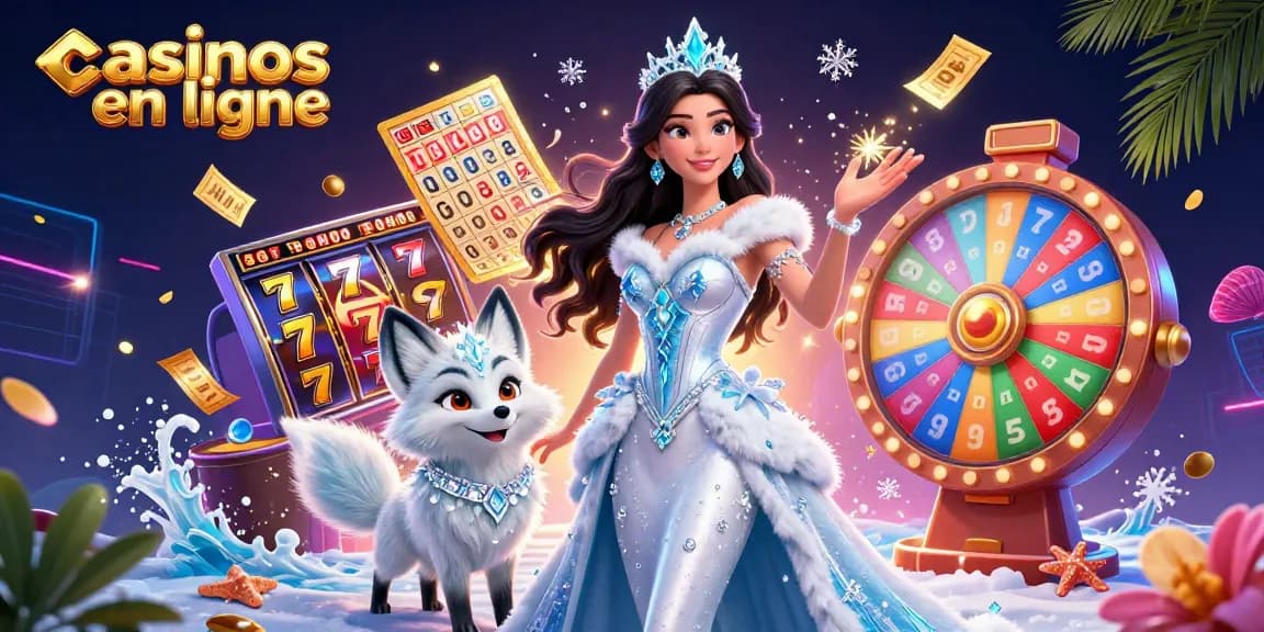 Experience thrilling casinos en ligne with an ice queen, colorful slots, and magical elements in 3D.