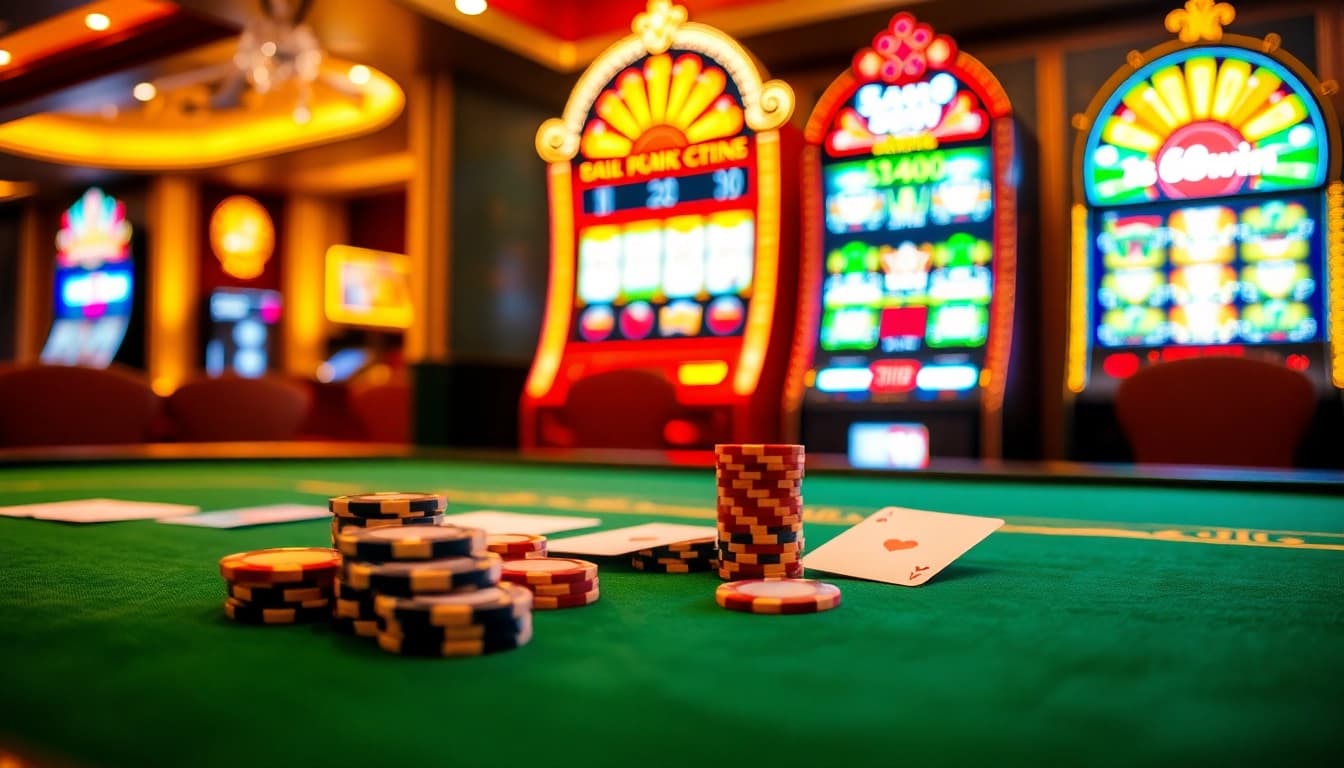 Experience the thrill of 68win with exciting slot machines and a lively poker table.