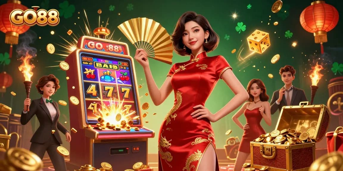 Experience the thrill of winning with GO88 through vibrant slot games and immersive casino elements.