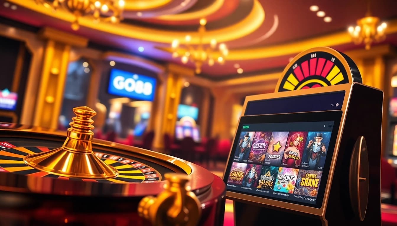 Experience thrilling online gaming with GO88's vibrant casino atmosphere featuring poker chips and roulette.