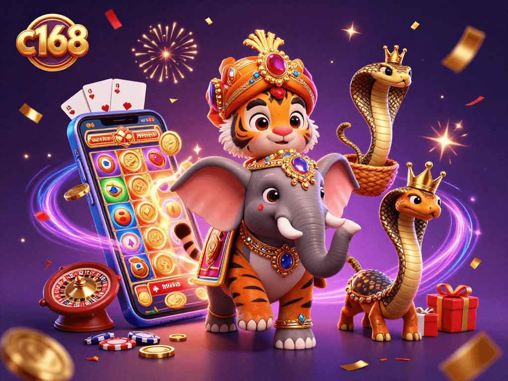Experience the excitement of c168 casino with vibrant slot game elements and unique characters.