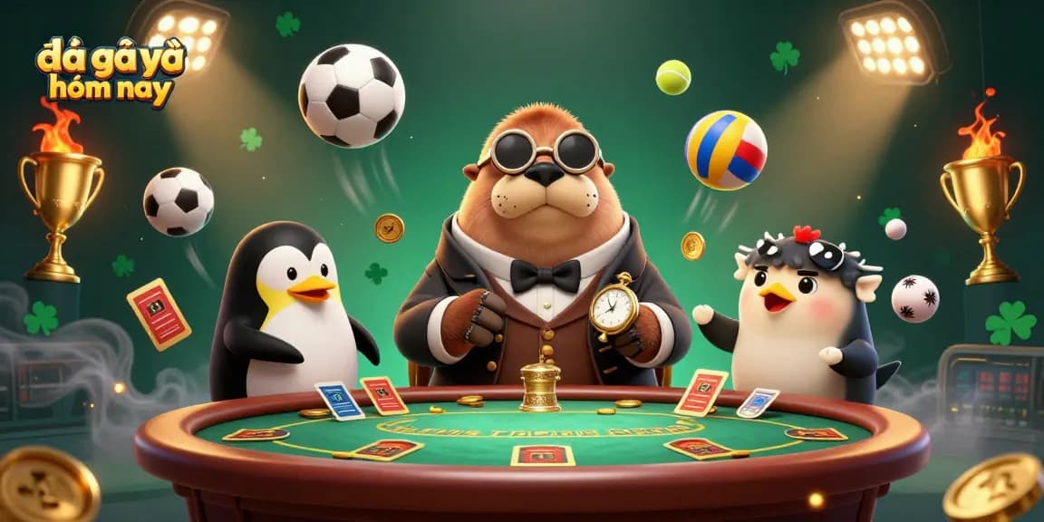 Engage in 'đá gà trực tiếp hôm nay' with a vibrant underwater poker scene featuring dynamic gambling elements.