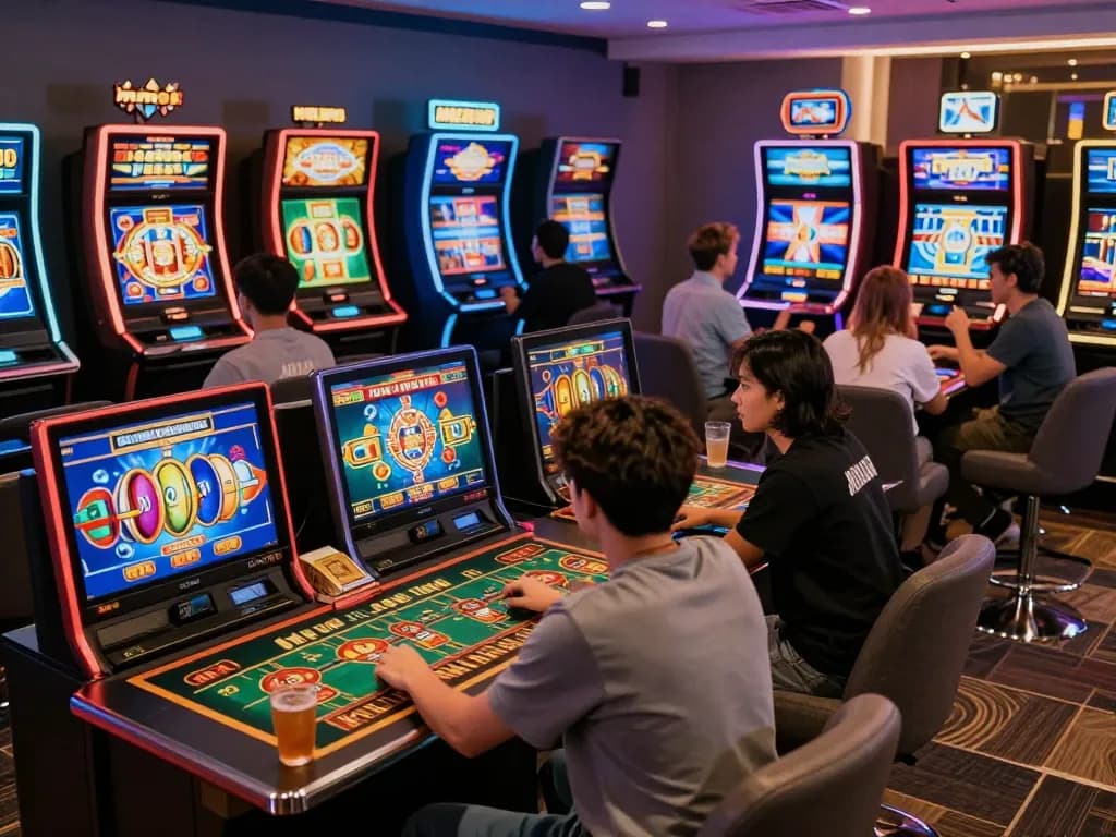 Players enjoying exciting slot games at home with online casino interface from https://mm88.today/ showcasing vibrant reels and wins.