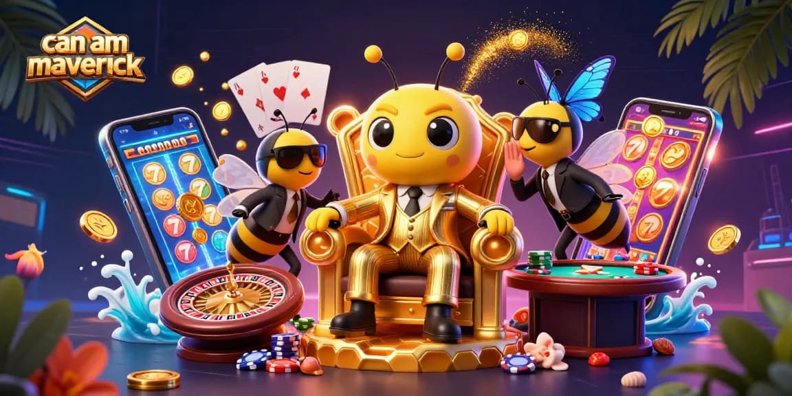 Engage with the thrilling can am maverick in a vivid casino scene filled with dynamic slot games and action.