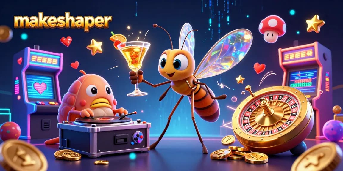 Experience thrilling wins with makeshaper's vibrant casino gaming world featuring unique characters.