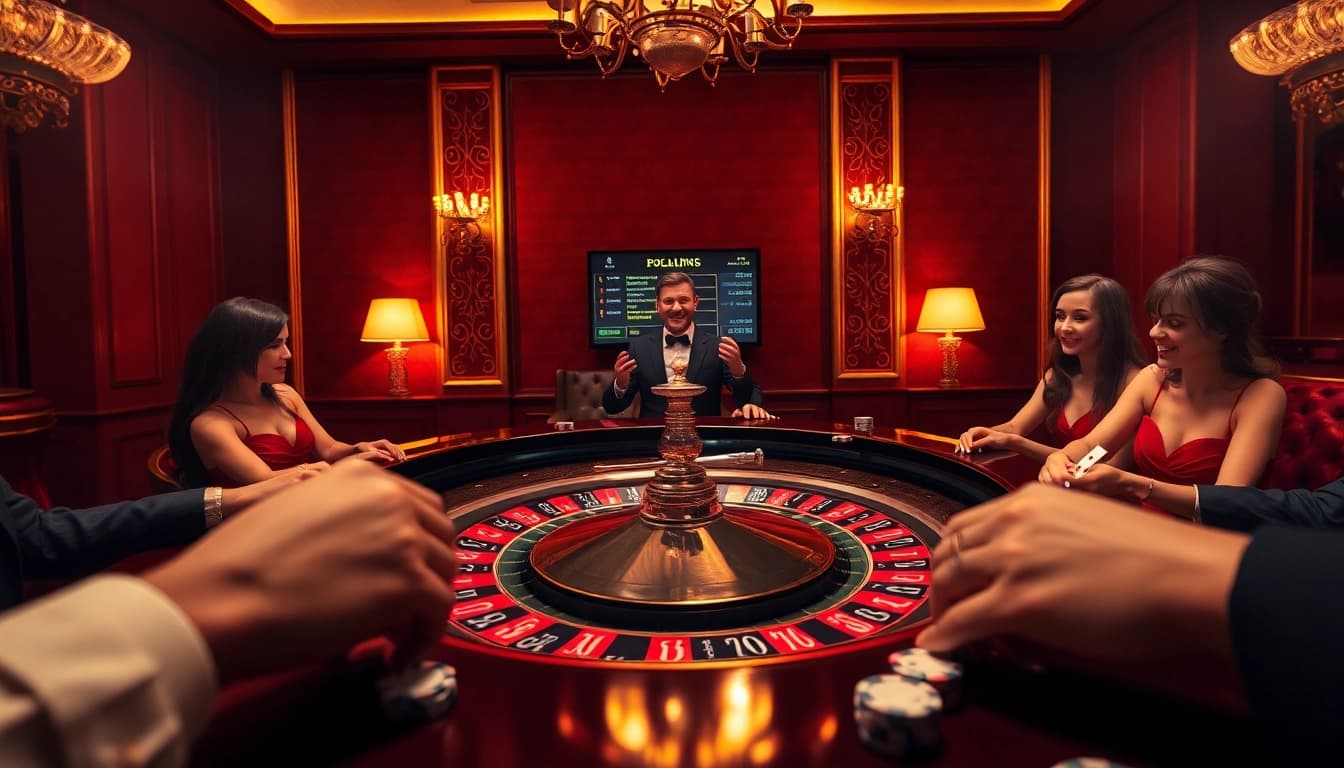 Engaged players at a luxurious casino roulette table, elevating the BigGaming experience.