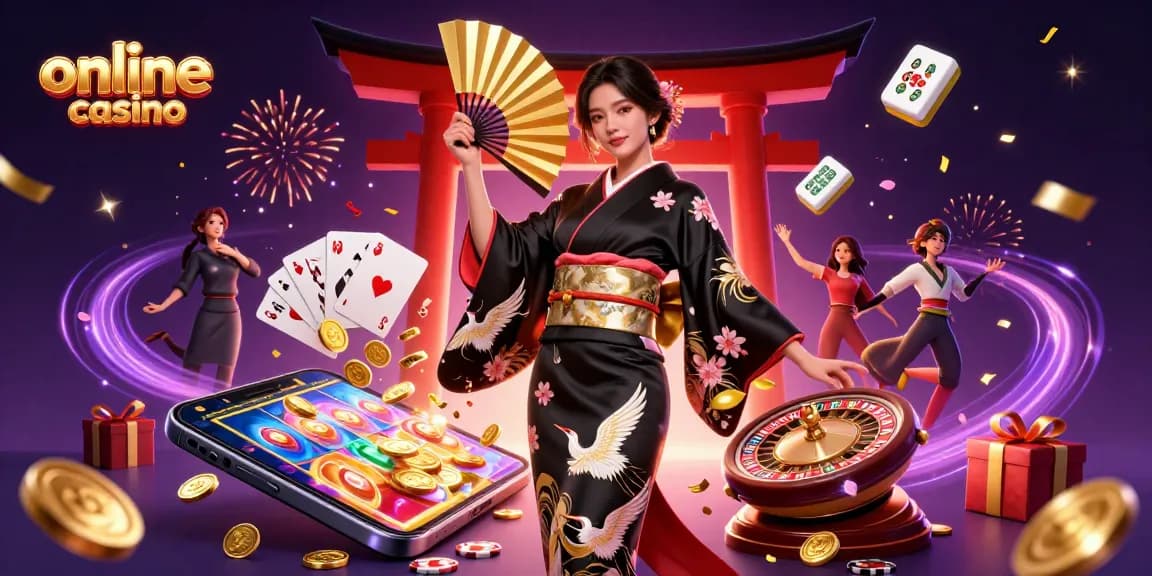 Experience the excitement of an online casino with our vibrant, immersive digital illustration.