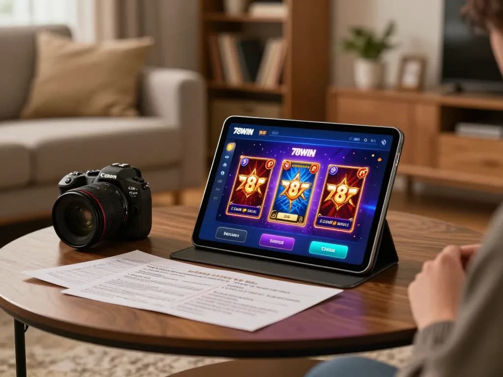 Playing strategic games on the 78win platform, showcasing an engaging and responsible home gambling experience.