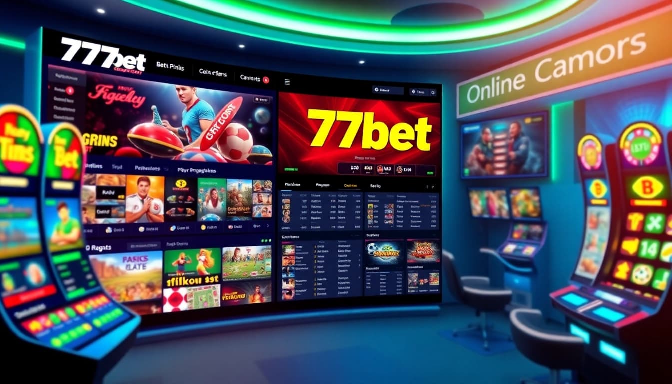 77bet online betting platform interface showcasing diverse games in a vibrant, dynamic layout.