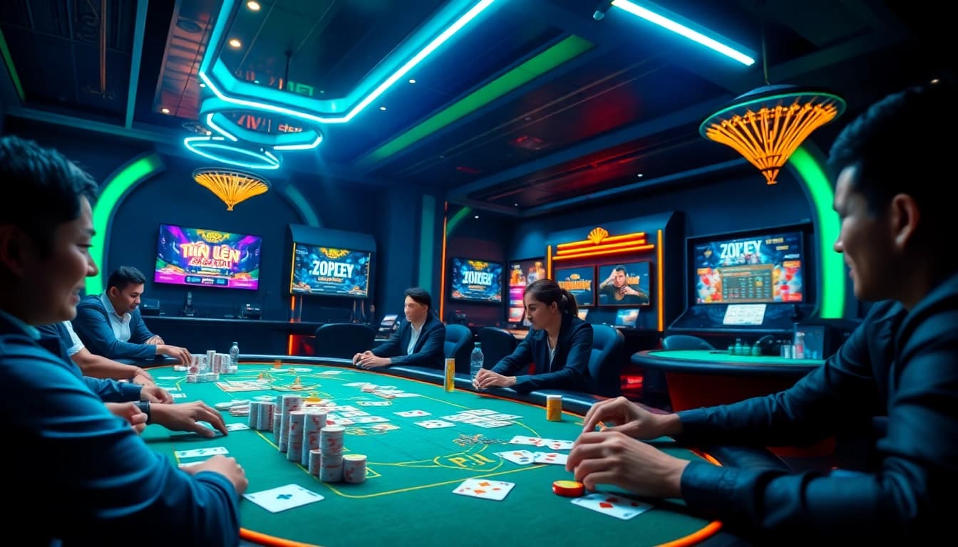 Exciting gaming experience at Hitclub featuring diverse card games in a vibrant virtual casino.