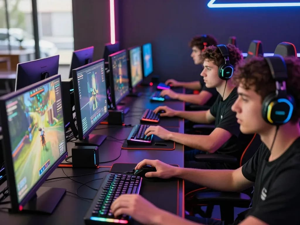 Players engaged in competitive online gaming session, showcasing sunwin.win digital entertainment excitement.
