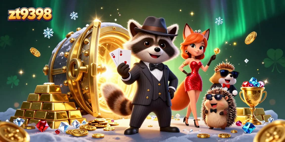 Play with zt9398's exclusive royal flush in a dazzling casino atmosphere filled with treasures.