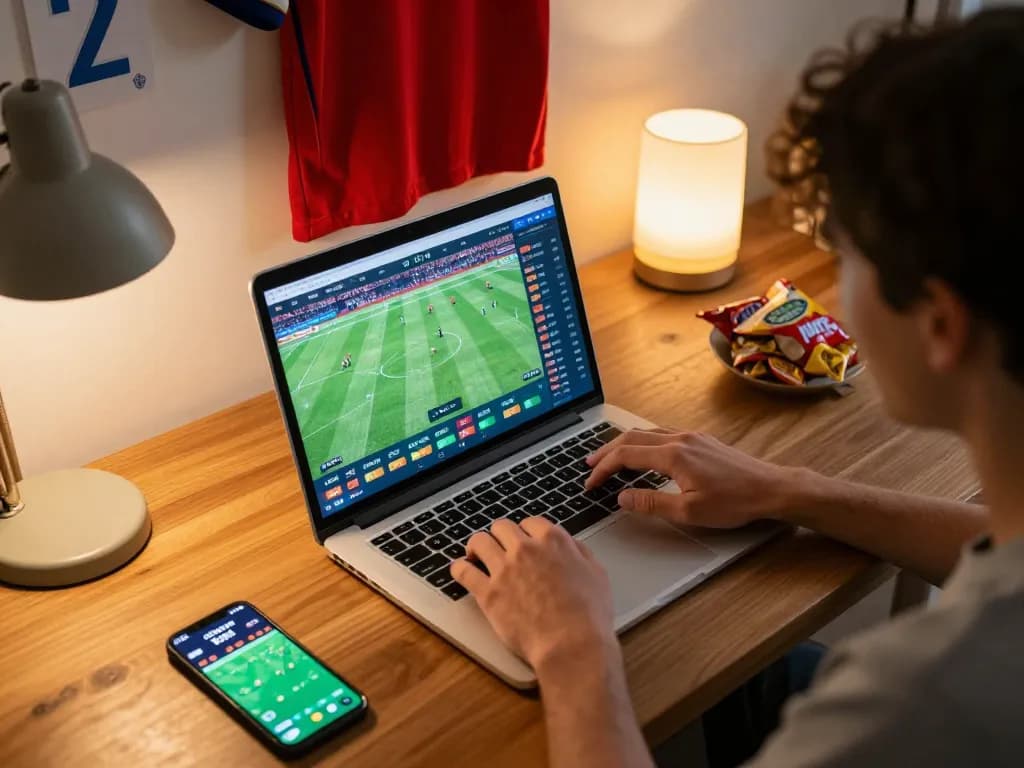 Bongdalu user analyzing live football matches for strategic sports betting.