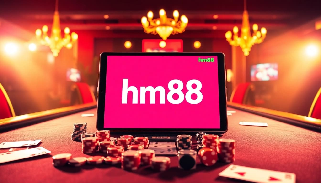 Experience luxury gambling at hm88 with vibrant poker chips and online betting excitement.