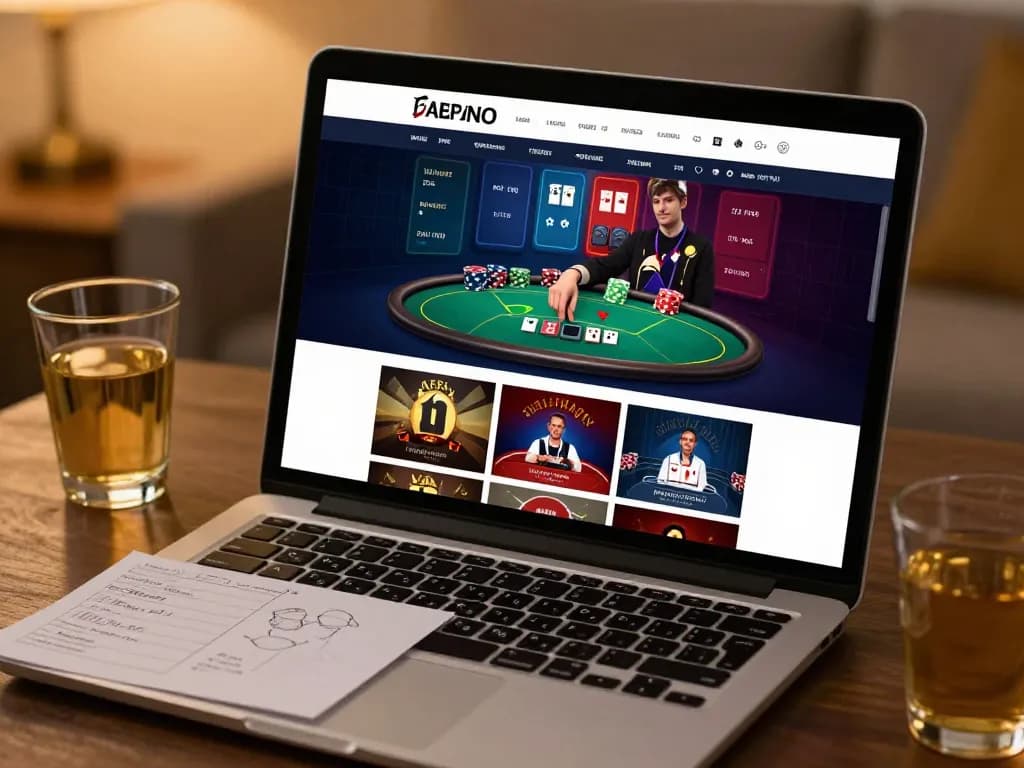 Kuwinfi showcases online casino excitement with a user engaging in poker strategy at home