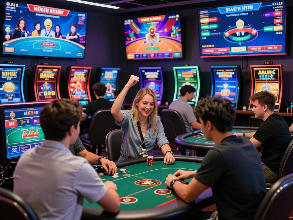 Exciting SC888 online gambling scene with players enjoying diverse games and vibrant atmosphere.