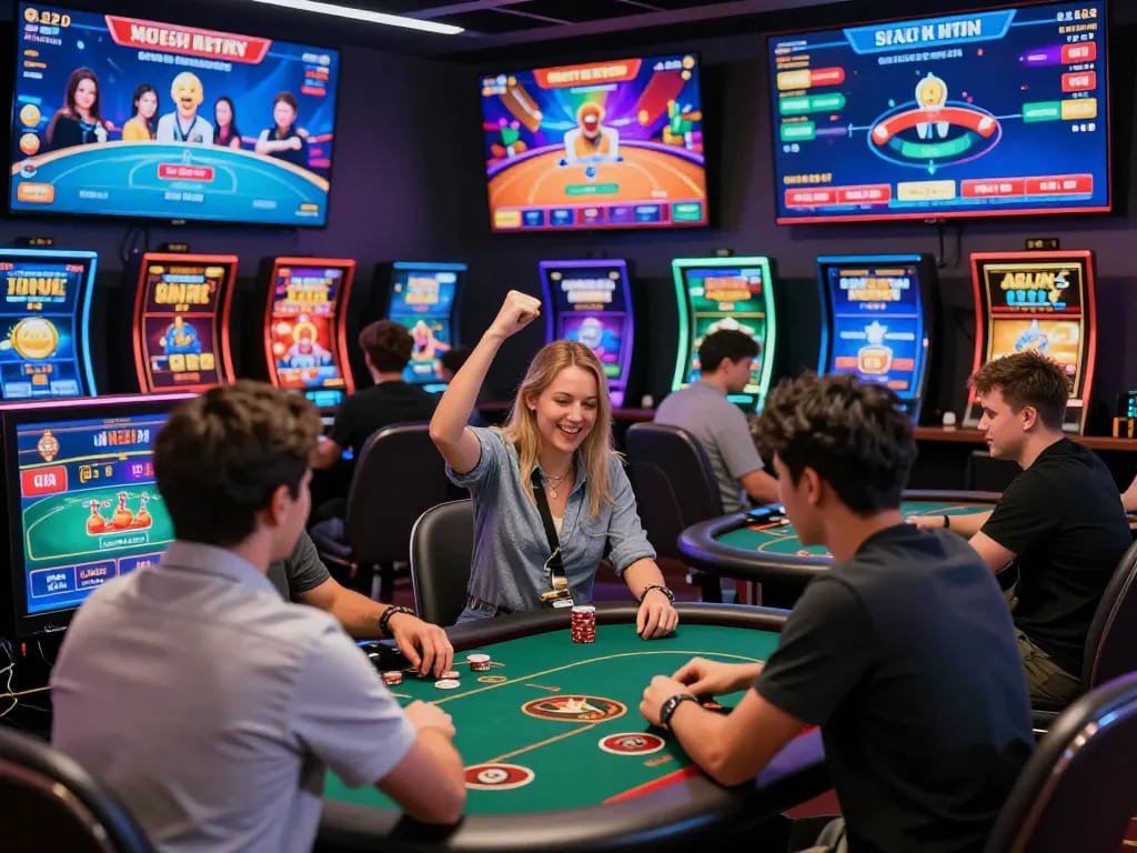 Exciting SC888 online gambling scene with players enjoying diverse games and vibrant atmosphere.