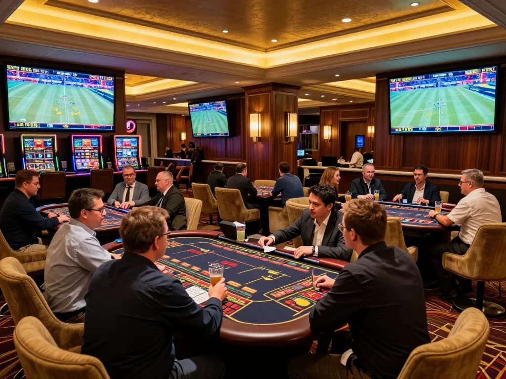 Engage in the 7meter Parlay experience with an enthusiastic group of bettors strategizing around exciting sports betting events.