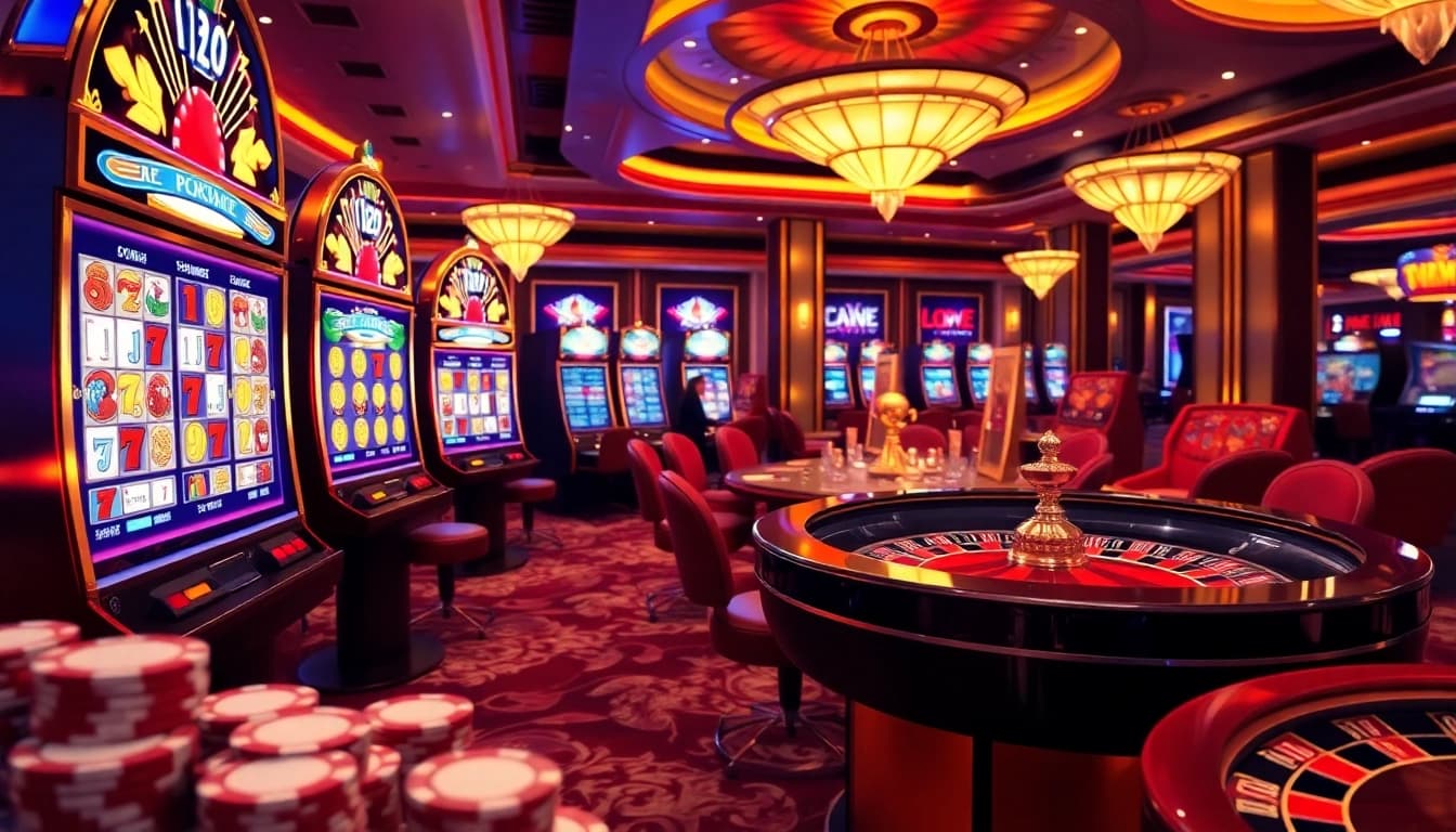 Players enjoying the excitement of Tool Hack Game Nổ Hũ at a vibrant casino.