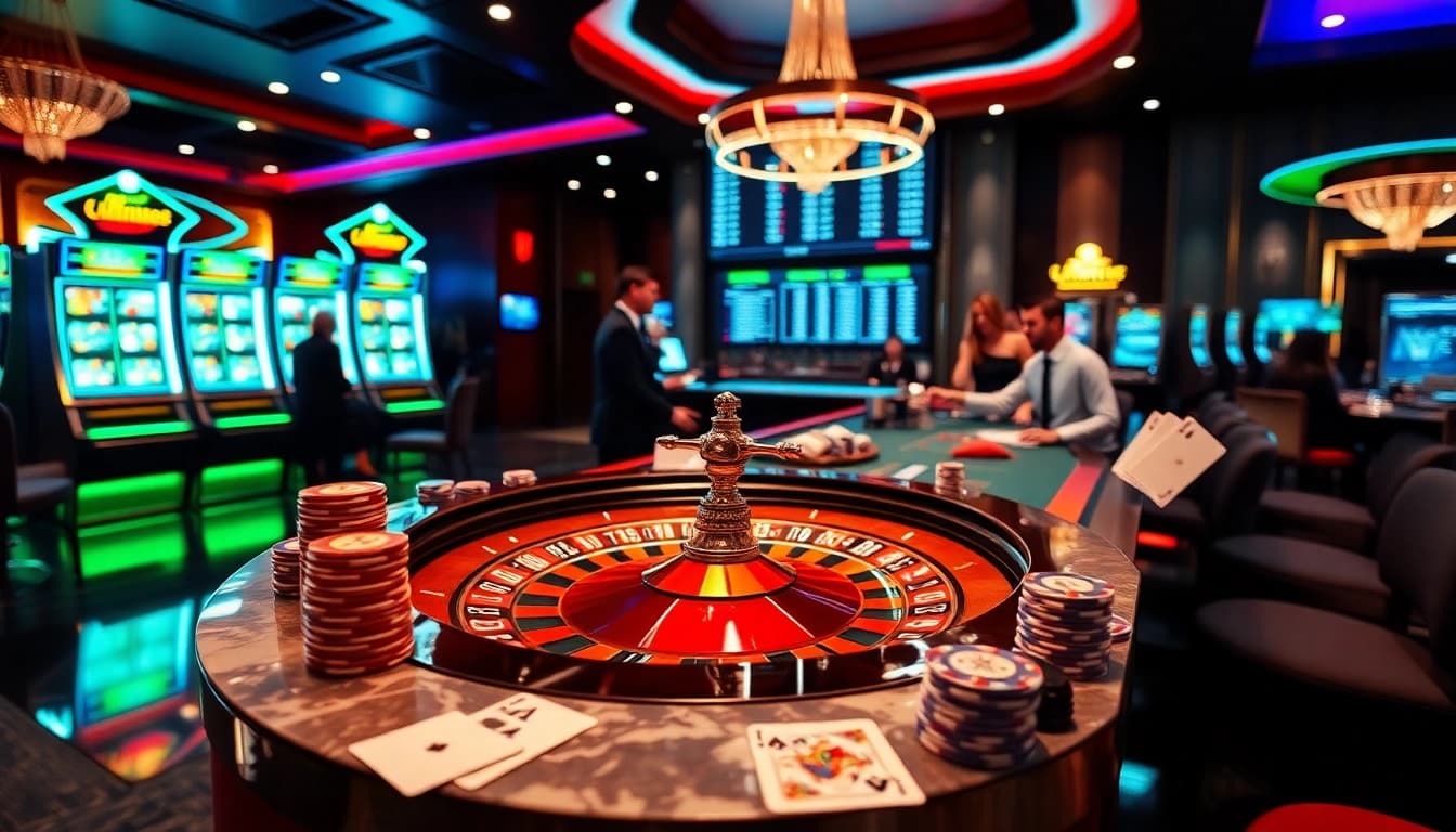 Exciting online casino gaming at g28-offical.com with roulette, poker, and vibrant slot machines.