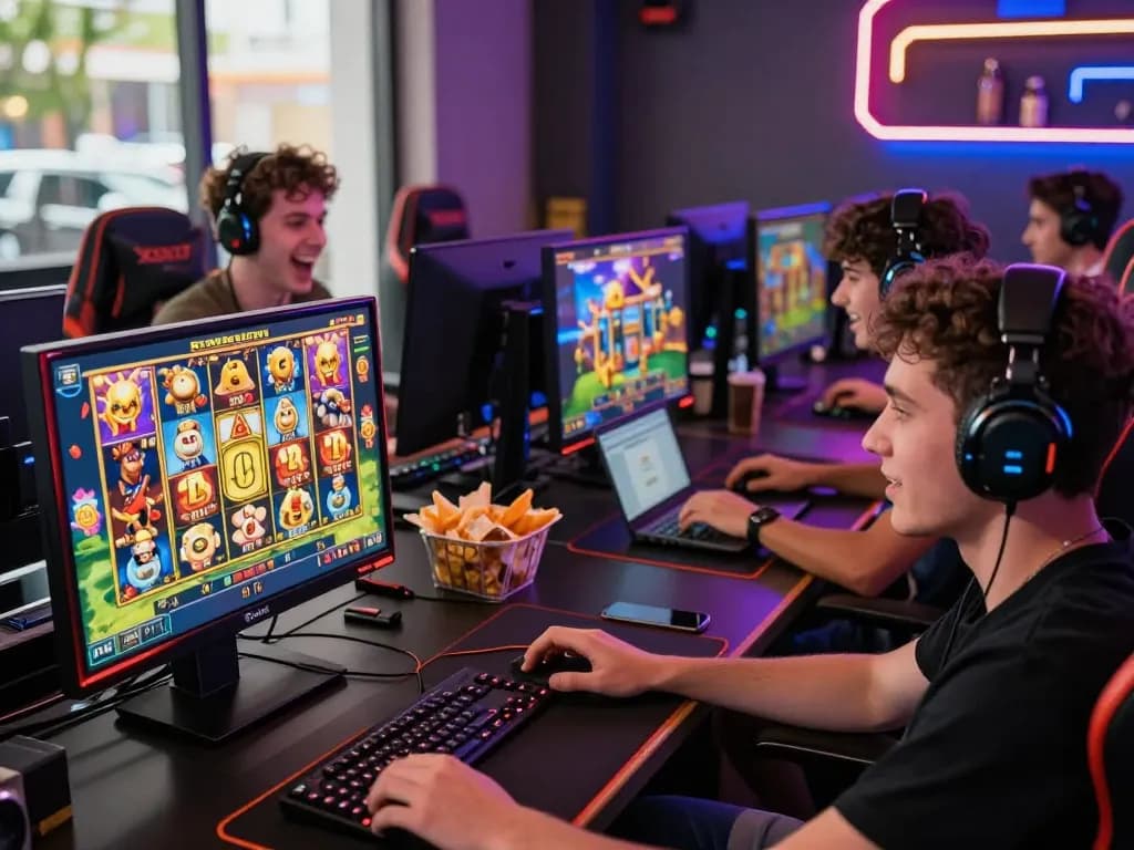Players enjoying a thrilling experience on the kdslot platform with colorful graphics and a lively gaming atmosphere.
