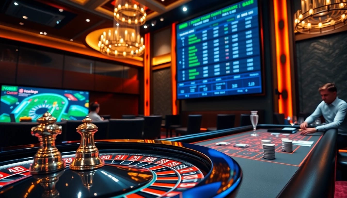 Engaging casino scene showcasing trang chủ dn88 with vibrant betting elements and lively atmosphere.