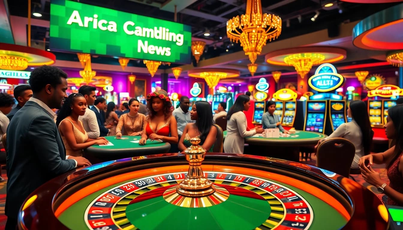 Engaging scene of players at a roulette table, reflecting Africa gambling news dynamically.