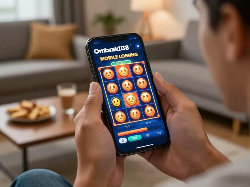 Pemain meraih kemenangan besar di aplikasi mobile Ombak138 dengan tampilan permainan slot yang vibrant dan atmosfer yang menggembirakan.