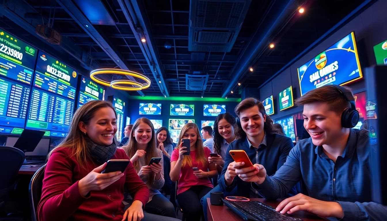 Engaging online gaming scene with players enjoying betting experiences at nhacaiuytin.